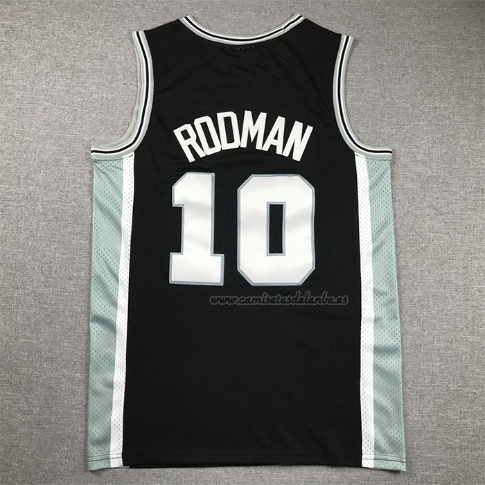 Camiseta San Antonio Spurs Dennis Rodman NO 10 Mitchell & Ness 1993-94 Negro